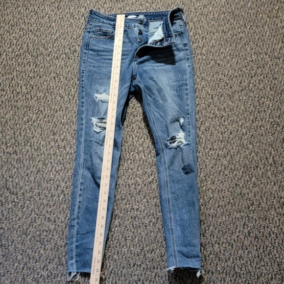 Old Navy Rockstar Super Skinny High Rise Distressed Jeans Size 2 EUC - Picture 11 of 15